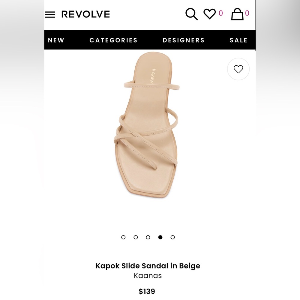 Kaanas Kapok slide sandal in beige